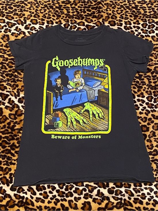 Goosebumps Tops - Goosebumps "Beware of Monsters" Black Graphic Tee